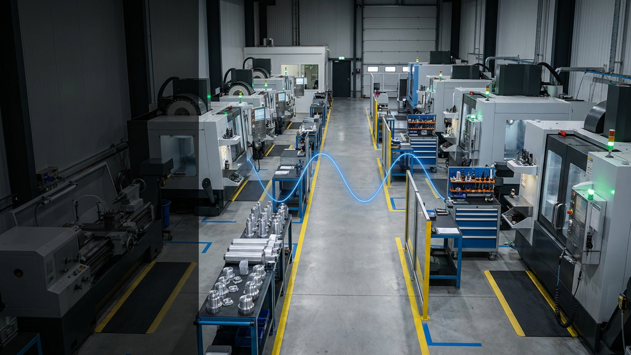 Clean aerospace manufacturing environment with CNC equipment